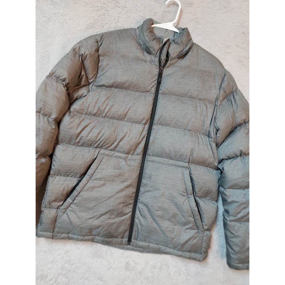 Under Armour Jacket Mens Large Puffer Down 700 Fill Full Zip Storm Gray 1239582